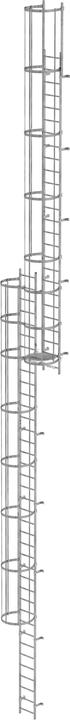 Actual product image Munk Multi-step ladder with back protection (construction) Galvanised steel 17.16m (Multi-purpose ladder, 1716 cm)