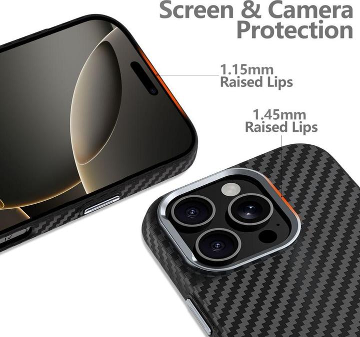 Produktbild 4Kom Ion Carbon MagSafe iPhone 16 Case - Black/Grey (Apple iPhone 16)