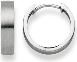 Image du produit Natsumi Schmuck Boucles d'oreilles à clapet en or blanc 18K/750 Ø 14mm plat/mat (Or blanc 750/18 K)
