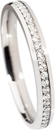 Image du produit Natsumi Schmuck Bague diamant Alliance or blanc 18C/750 F/G VS néon canal (54, Or 750/18 K)