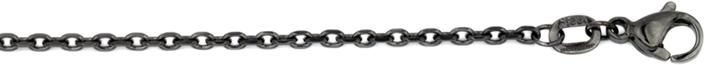 Natsumi Schmuck Halskette Edelstahl Anker schwarz 1.7 mm (Edelstahl, 42 cm)