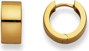 Natsumi Schmuck Klappcreolen Gelbgold 18K/750 Ø 13mm Flach (750/18 K Gelbgold)