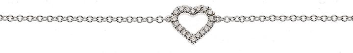 Natsumi Schmuck Armband Diamant Weissgold 18K/750 Herz mit 18 Brillanten (19 cm, 750/18 K Weissgold)