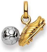 Immagine prodotto Natsumi Schmuck Ciondolo con scarpa da calcio in oro giallo 18K/750 bicolore (Oro giallo 750/18 K Oro giallo)