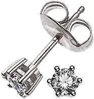 Natsumi Schmuck Ohrstecker Diamant Weissgold 18K/750 0.10 ct H si (750/18 K Weissgold)