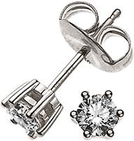Natsumi Schmuck Ohrstecker Diamant Weissgold 18K/750 0.15 ct H si (750/18 K Weissgold)