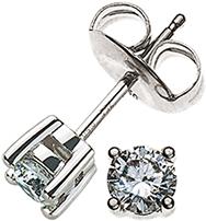 Natsumi Schmuck Ohrstecker Diamant Weissgold 18K/750 0.20 ct H si (750/18 K Weissgold)