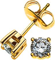 Natsumi Schmuck Ohrstecker Diamant Gelbgold 18K/750 0.34 ct H si (750/18 K Gelbgold)