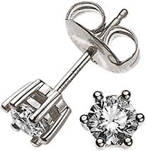 Natsumi Schmuck Ohrstecker Diamant Weissgold 18K/750 0.25 ct H si (750/18 K Weissgold)