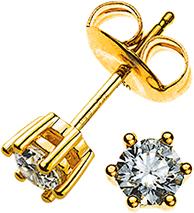 Natsumi Schmuck Ohrstecker Diamant Gelbgold 18K/750 0.20 ct H si (750/18 K Gelbgold)
