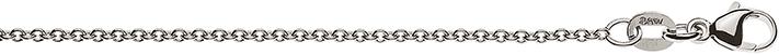 Actual product image Natsumi Schmuck Necklace white gold 18K/750 anchor round 1.6mm 42 cm (750/18 K white gold, 42 cm)