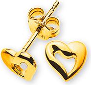 Natsumi Schmuck Ohrstecker Herz Gelbgold 18K/750 (750/18 K Gelbgold)