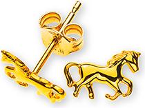 Natsumi Schmuck Ohrstecker Pferd Gelbgold 18K/750 (750/18 K Gelbgold)