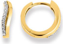 Natsumi Schmuck Klappcreolen Gelbgold 18K/750 mit Zirkonia (750/18 K Gelbgold)