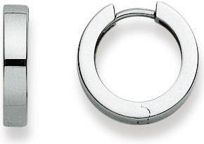 Natsumi Schmuck Klappcreolen Weissgold 18K/750 Ø 15mm Flach (750/18 K Weissgold)