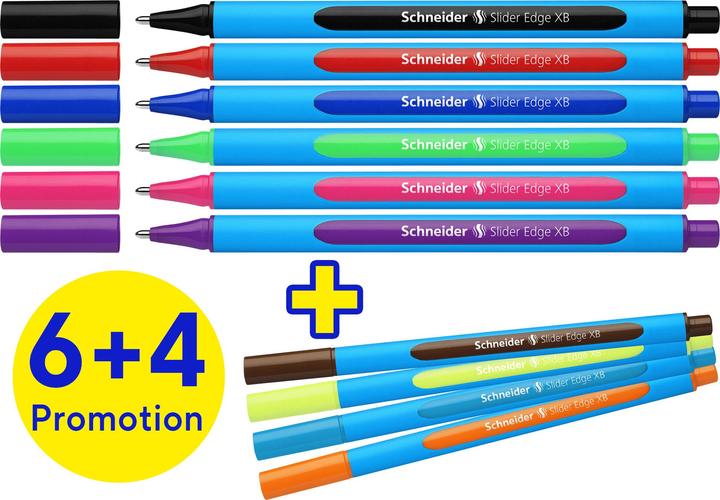 Actual product image Schneider Kugelschreiber Slider Edge XB Promotion 10 Farben 6 + 4 Stück (10 x)