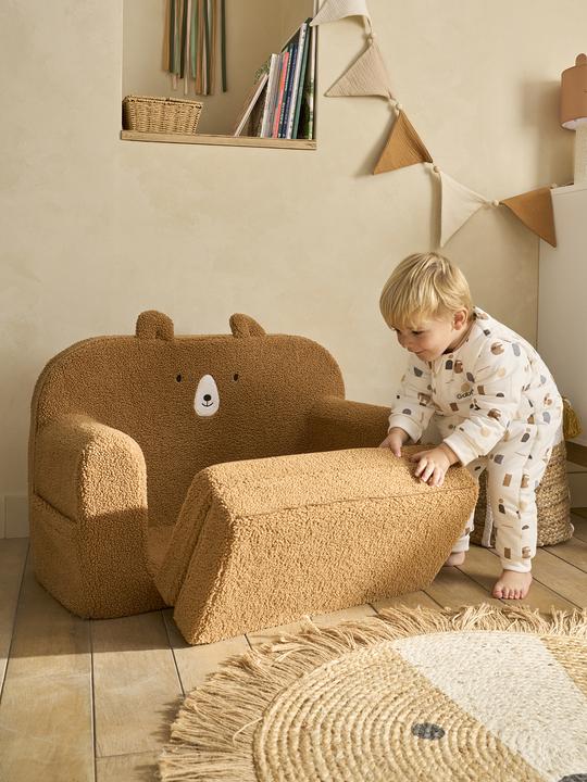 Vertbaudet Kinderzimmer Klappsofa TEDDY, Schaumstoff und Teddyfleece (Children sofa)