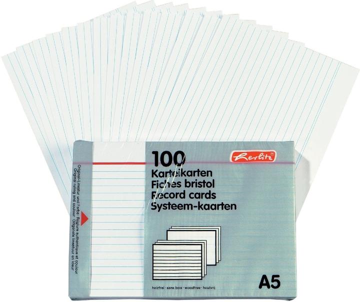 Produktbild Herlitz Karteikarten (A5, 170 g/m², 100 x)