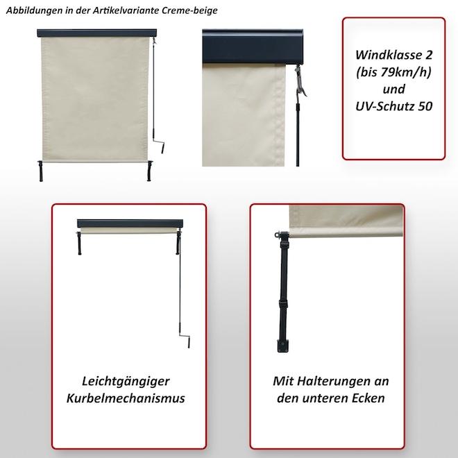 Actual product image Swisshandel24 Vertical awning, vertical awning privacy protection outdoor roller blind, UV protection 50 fabric - (1.80 m)