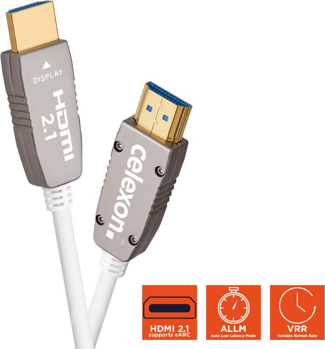 Actual product image Celexon UHD Optical Fibre HDMI 2.1 8K Active Cable 25m, white (25 m, HDMI)