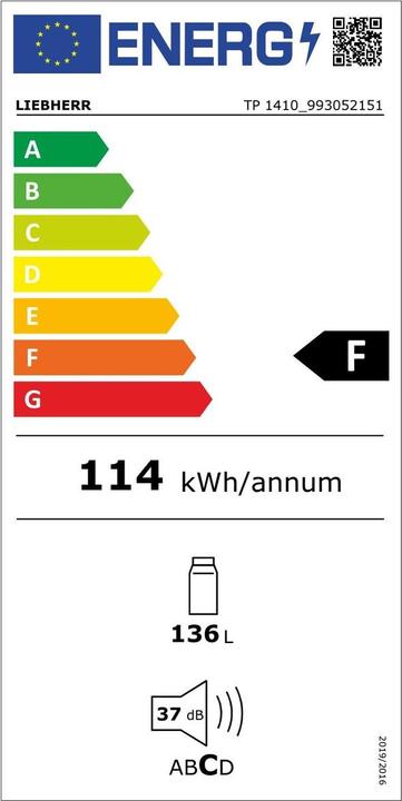 Energie-Label Liebherr TP1410 Comfort (136 l)
