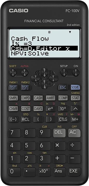 Produktbild Casio FC-100V Calculator Pocket Financial Calculator Gray (Batterien)