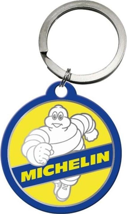 Nostalgic-Art Merchandising Nostalgic Art Schlüsselanhänger Michelin Ø 4 cm, Blau/Gelb, Motiv: Logo