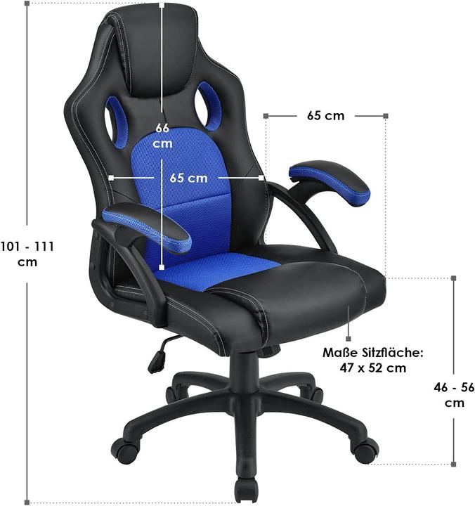 Image du produit Juskys Chaise de bureau Racing