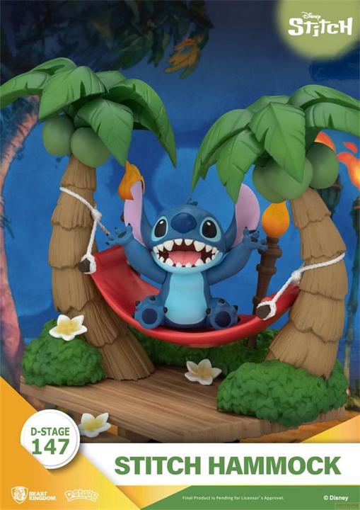 Productafbeelding Beast Kingdom Lilo & Stitch D-Stage PVC Diorama Stitch Hangmat 13 cm