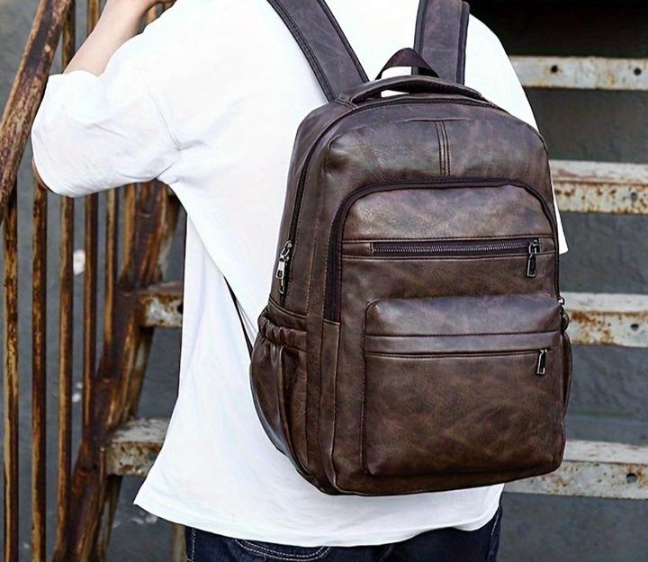 Image du produit Only-Bags.Store Sac à dos à bandoulière, sac à dos d'étudiant en cuir PU, sac à dos de voyage, multifonctionnel et