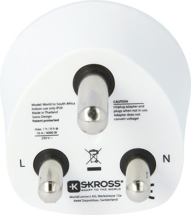 Actual product image Skross World to Australia + China