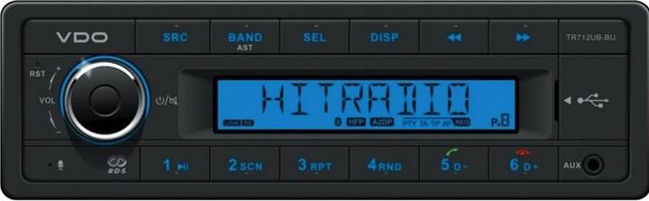 Productafbeelding Vdo TR712UB-BU FM RDS Tuner USB/AUX/BT Kort Slot