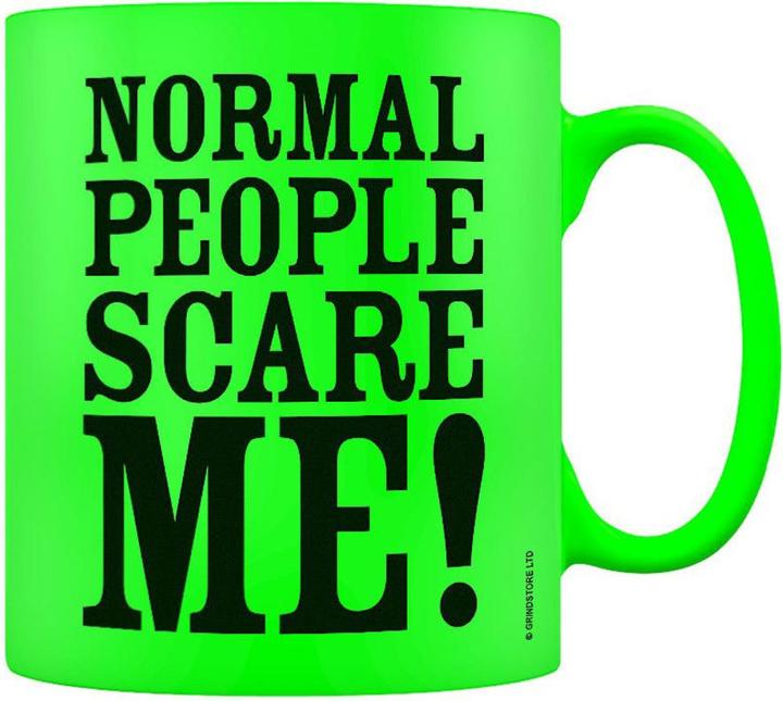 Immagine prodotto Grindstore Tazza da caffè Le persone normali mi spaventano al neon