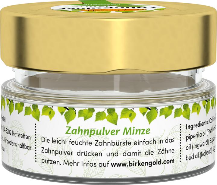 Actual product image Birkengold Tooth powder mint glass