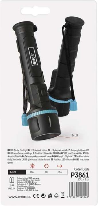 Immagine prodotto Emos Torcia LED in gomma P3861, 20 lm, 2x AA (16.20 cm, 20 lm)