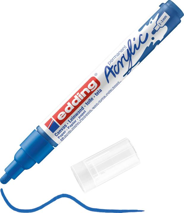 Produktbild Edding 5100 Medium (Enzianblau, Verkehrsrot, Verkehrsgelb, Gelbgrün, Schwarz, 3 mm, 5 x)
