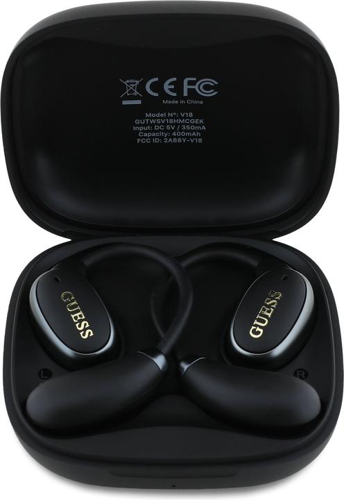 Produktbild Guess Satin Classic Logo OWS Wireless Earphones - black (8 h, Kabellos)
