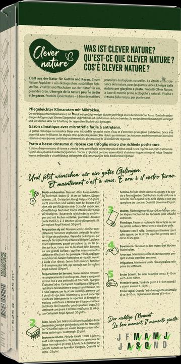 Nutritional values and ingredients Schweizer Clerver Nature Prato climatico - con trifoglio micro (Lawn reseed)