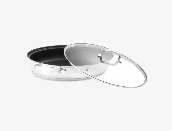 Productafbeelding WMF Vispan Ovale Smoorpan 38cm Deksel Inductie Roestvrij Staal Gecoat (26 cm, Koekenpan, Roestvrij staal)