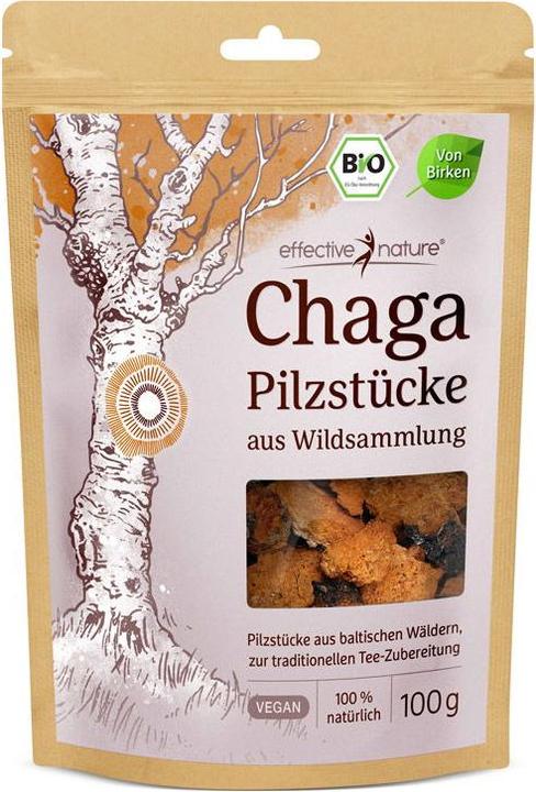 Effective Nature Bio Chaga Pilz aus Wildsammlung (100 g)