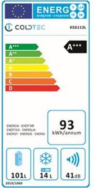 Label énergétique Coldtec by Kibernetik KSG113L (116 l)