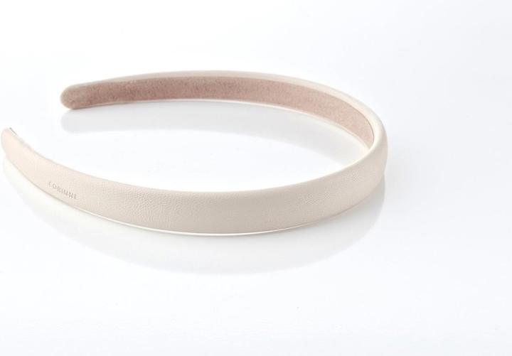 Corinne World - Leather Diadem Narrow Plain Cream