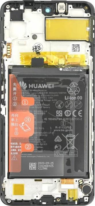 Produktbild Huawei Display-Einheit + Rahmen + Akku P Smart 2021/Y7a/Honor 10X Lite 02354ADC