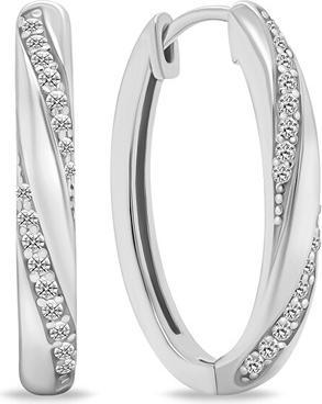 Immagine prodotto Brilio Argento - Orecchini ovali in argento con zirconi trasparenti EA661W