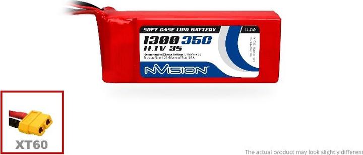 Image du produit nVision Batterie LiPo 11.1V 1300mAh 35C (11.10 V, 1300 mAh)