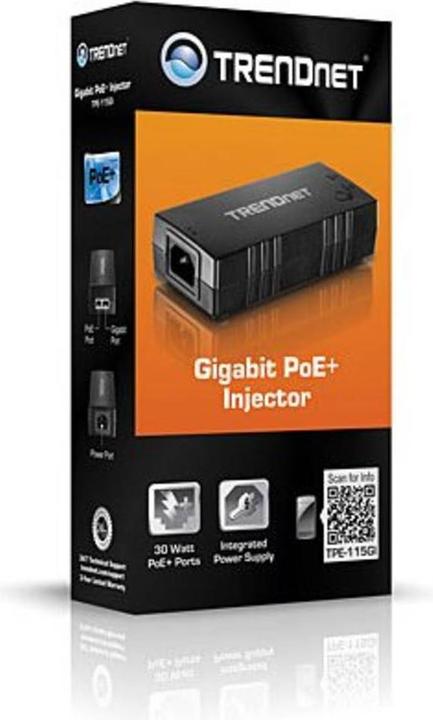 Produktbild Trendnet PoE+ Gigabit Injector (802.3at (PoE+), 30 W)