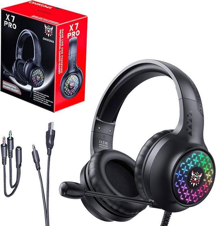 Actual product image Onikuma X7 Pro Headphones Black (ON-X7PRO) (Cable)