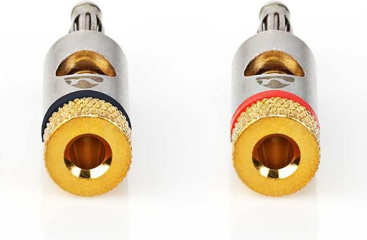 Produktbild Nedis Bananenstecker Stecker Vergoldet 2 Stück Aluminium Metall Gold