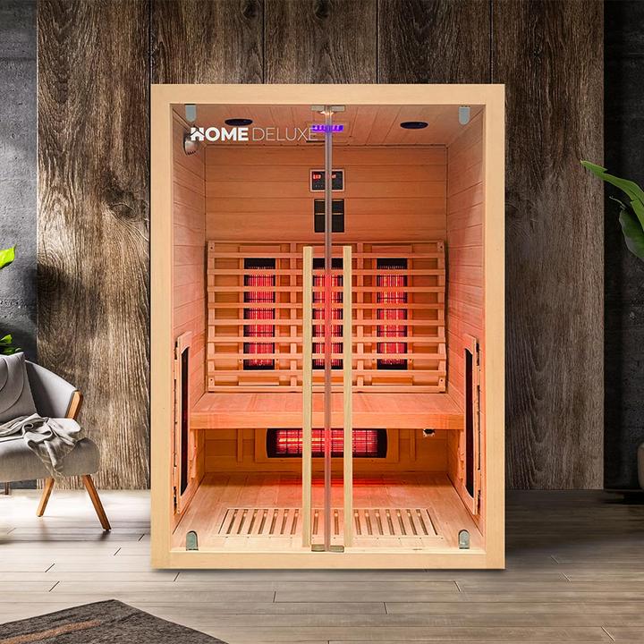 Immagine prodotto Home Deluxe Cabina a raggi infrarossi VERA M - 135x105 cm per 2 persone - Cabina a raggi infrarossi da 2350 watt