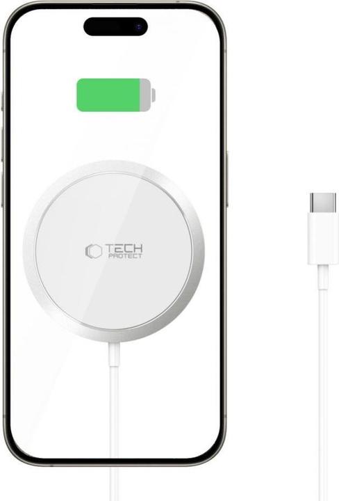 Image du produit Tech-Protect QI15W-A34 Chargeur inductif avec MagSafe et câble USB-C - blanc (15 W)